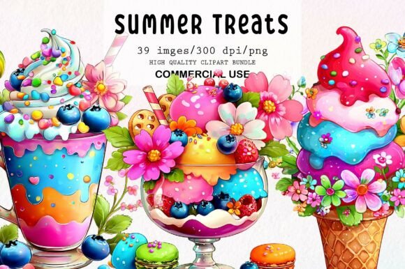 Download Whimsical Summer Treats Clipart Bundle - Bundle Collection