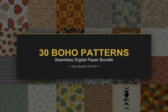 Download 30 Boho Seamless Pattern Bundle - Bundle Collection