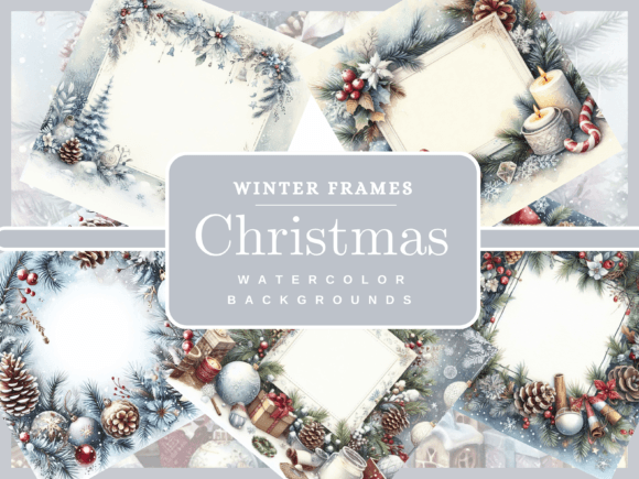 Download Winter Frame Christmas Background Bundle - Bundle Collection