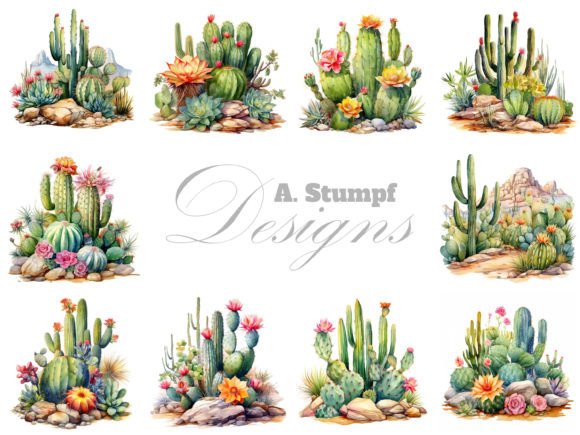 Download Cactus Watercolor Plants Clipart Bundle - Bundle Collection