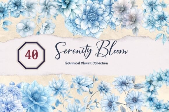 Download Serenity Bloom Botanical Clipart Bundle - Bundle Collection