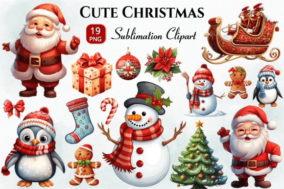 Download Cute Christmas Clipart Bundle PNG - Bundle Collection