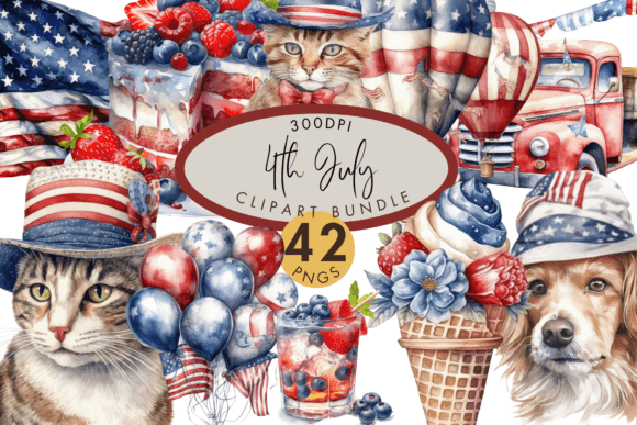 Download 4th of July Clipart Bundle PNG Sublimati - Bundle Collection