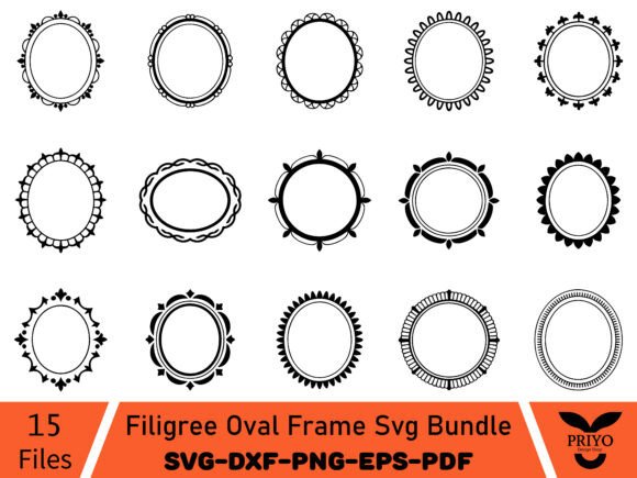 Download Filigree Oval Frame Svg Bundle - Bundle Collection