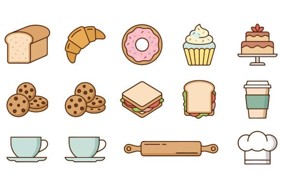 Download Bakery Food Icons Clipart Bundle - Bundle Collection
