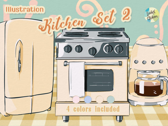 Download Kitchen Set 2: Fridge CoffeeMaker Stove - Coffee Collection