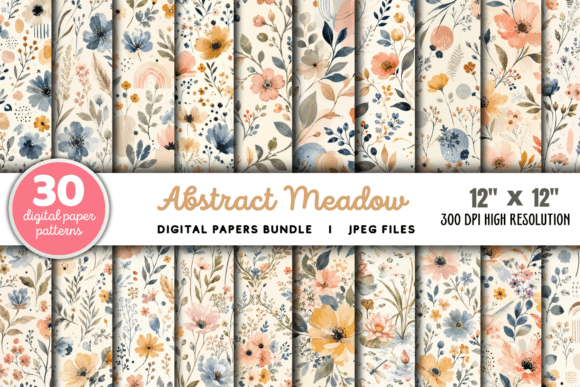 Download Abstract Meadow Flower Pattern Bundle - Bundle Collection